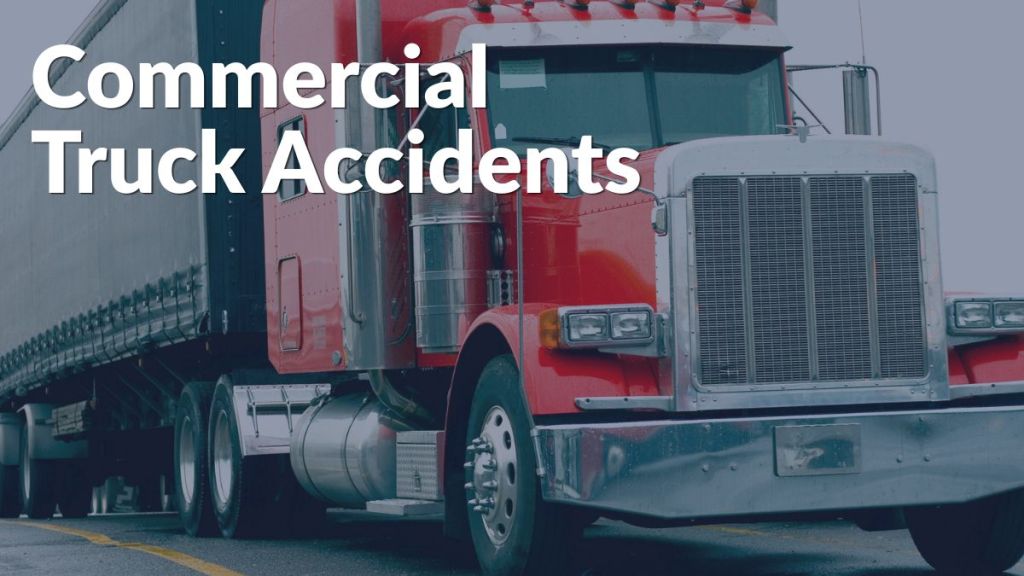 Commercial Truck Accidents Krall Law Offices PLLC Red semi truck on a highway commercial truck accident attorneys serving Clinton Township Michigan
